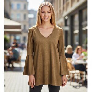 Paniz Women's Brown Long Sleeve Top